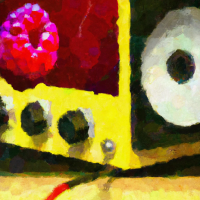 AI generated picture of an amplifier with raspberries