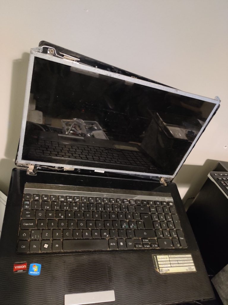 Image of a disassembled laptop